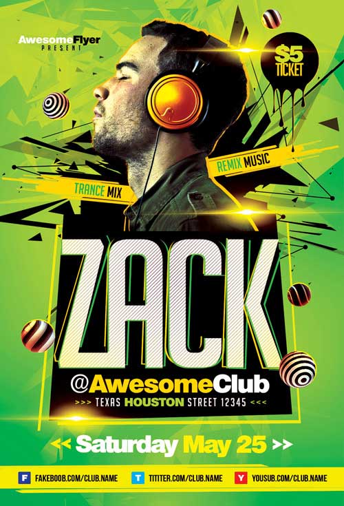 DJ Artist Live Performance Flyer Template