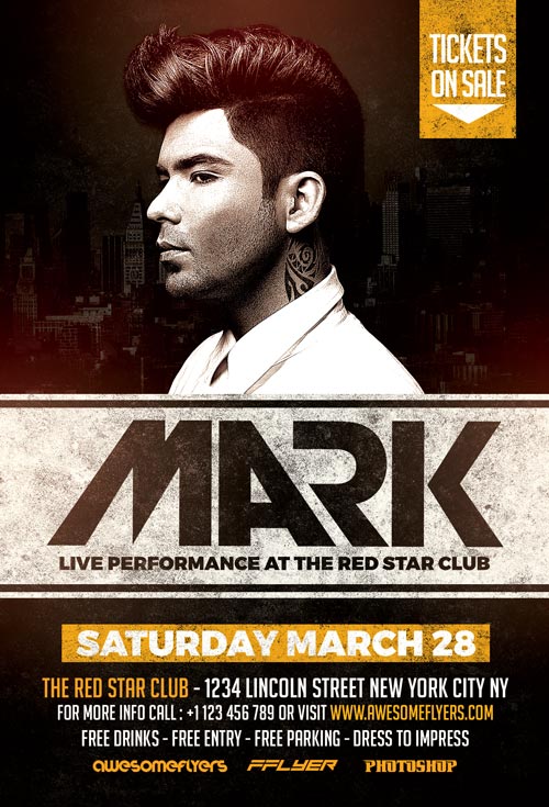 Live Electro DJ Flyer PSD Template