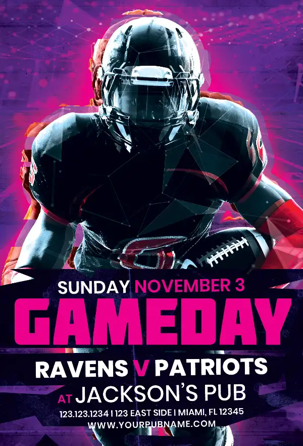 Football Game Free Flyer Template