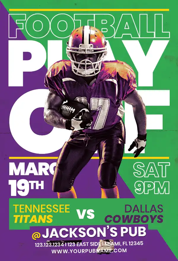 Free Football Playoffs Flyer Template