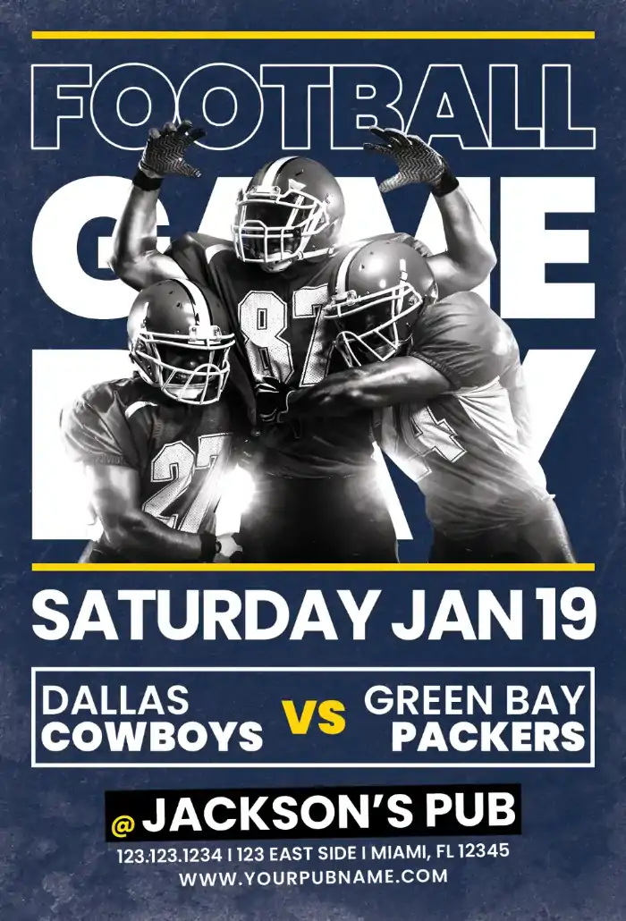 Football Game Flyer and Social Media Template